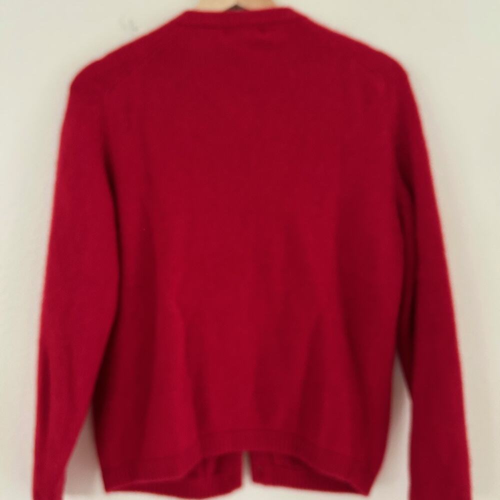 Lord & Taylor Cardigan Womens M Red Wool Gold Button Preppy Sweater Vintage - Picture 7 of 11